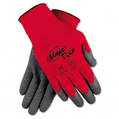 MCR SAFETY N9680L, NINJA FLEX 15 GAUGE RED100% NYLON SHELL GRAY